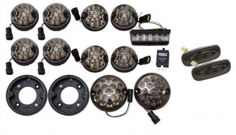 Defender LED Deluxe Lamp Kit Smoke Grey - Side Lights - Repeaters Inc Side - Reverse - Fog - Number Plate